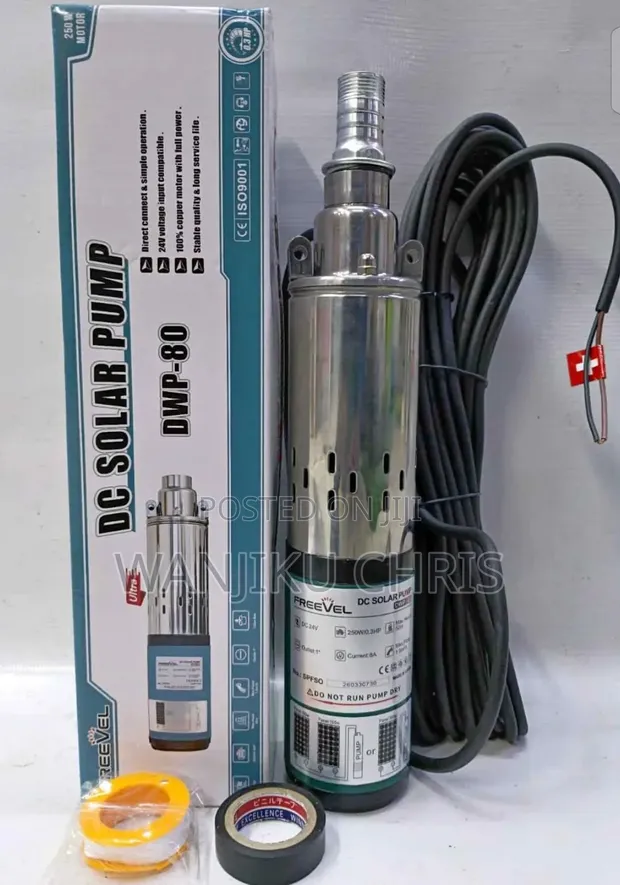 Freevel 24V DC Solar Submersible Water Pump - 250W, 50m - 1