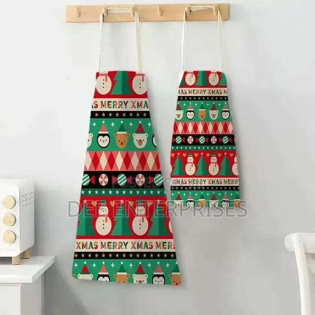 Christmas Themed Kitchen Aprons - Adults & Kids - 1