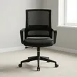 Kiti cha Ofisi - Nyeusi Mesh Back na Armrests Zilizofunikwa - 1