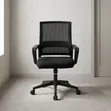 Kiti cha Ofisi - Nyeusi Mesh Back na Armrests Zilizofunikwa - 2