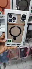 Beige Matte Magnetic Case with Folding Stand for iPhone 12 Pro Max - 1