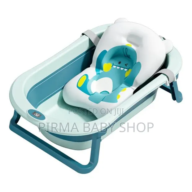 Foldable Baby Bathtub with Bath Sponge - 1