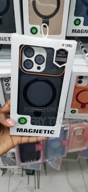 Black MagSafe Case with Ring Stand for iPhone 13 Pro