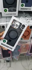 Kava Nyeusi na Chungwa ya MagSafe kwa iPhone 13 Pro na Kickstand - 2