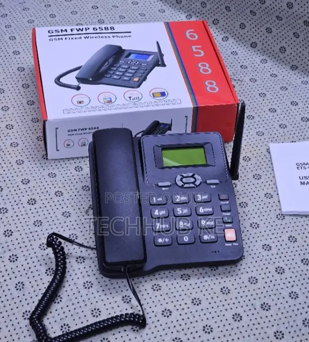Wireless Fixed Phone - GSM SIM Card, Desktop LCD, Handsfree - 1