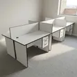 Office Workstation - Six-Desk Bench with Privacy Dividers - 2