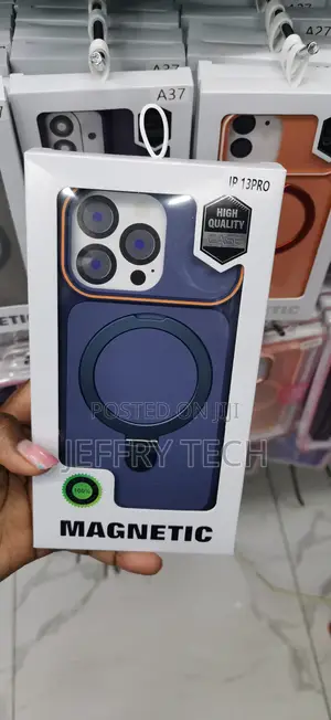Blue MagSafe Magnetic Case with Ring Stand for iPhone 13 Pro