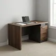 Executive Desk - Dark Walnut Office Table with 3 Drawers - 2