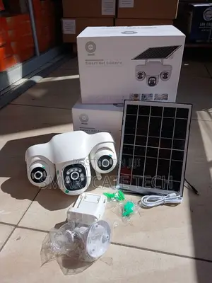 V380 Pro Solar CCTV Camera 3-Lens Triple Screen HD