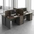 Dark Wood Custom Office Workstation - 1