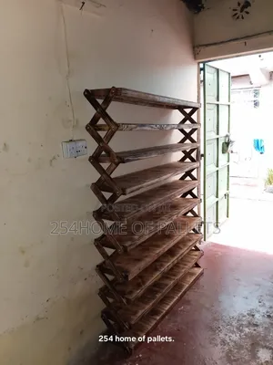 Rafu ya Viatu ya Pallet Rangi Zote Kahawia Rustic Pairs 60