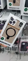 Brown Magnetic Case with Ring Stand for iPhone 13 Pro Max - 2