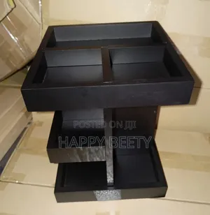Kituo cha Vipodozi cha Mbao cha Tier 3 Kinachozunguka