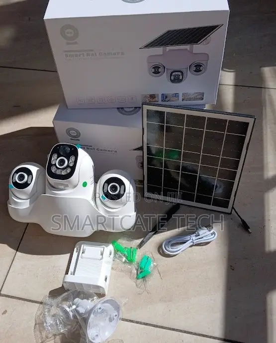 Smart 3-Lens Wireless WiFi Solar PTZ CCTV Camera - 1