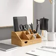 Wooden Bamboo Desk Organizer - 6 Compartments - 2