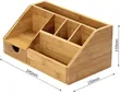 Wooden Bamboo Desk Organizer - 6 Compartments - 4