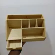 Wooden Bamboo Desk Organizer - 6 Compartments - 5