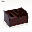 Kifaa cha Kuweka Vitu Mezani cha Mbao chenye Sanduku la Tishu - 2