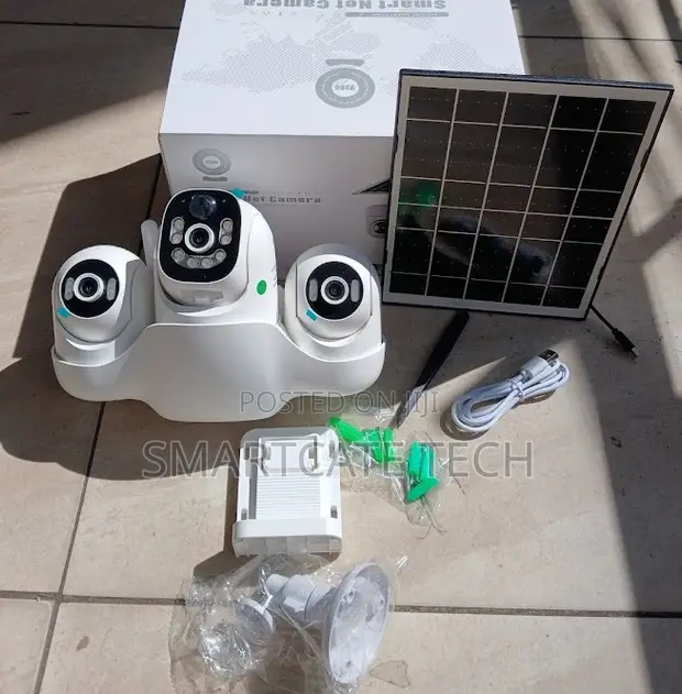 V380 Pro Wireless Solar CCTV Camera (3-Lens) - 1