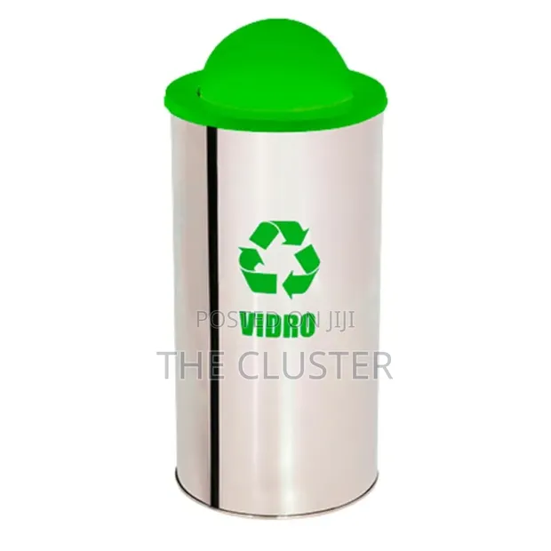 Vibro Stainless Steel Waste Bin with Swing Lid - 1