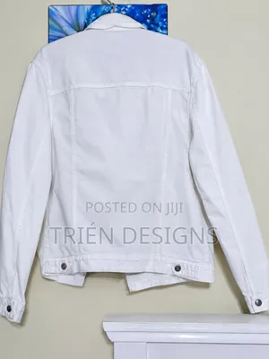 Classic White Denim Jacket - Size L