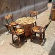 Wooden Chairs with Barrel Table - 2