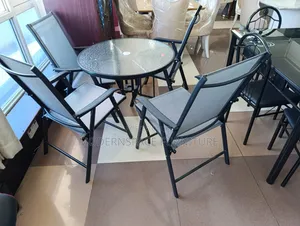 Set ya Meza ya Patio ya Nje na Viti vya Kukunja