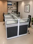 4-Way Cluster Workstation with Privacy Panels & Drawers - 1