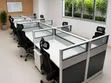 4-Way Cluster Workstation with Privacy Panels & Drawers - 2