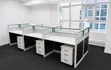 4-Way Cluster Workstation with Privacy Panels & Drawers - 3