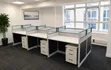 4-Way Cluster Workstation with Privacy Panels & Drawers - 4