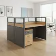 2-Person Brown Modular Workstation - 5