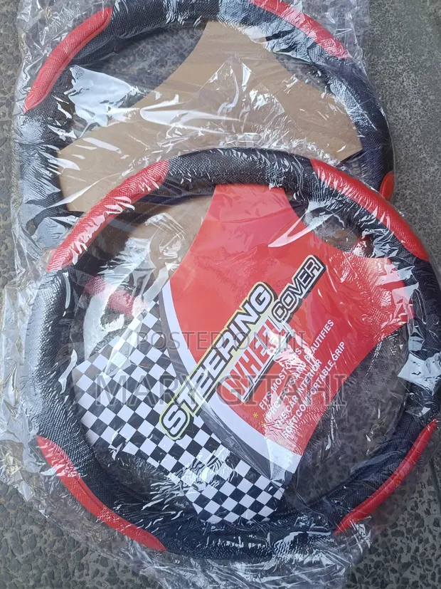 Steering Wheel Cover - Red and Black - 1