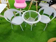 White Rattan-Style Balcony Set - 2