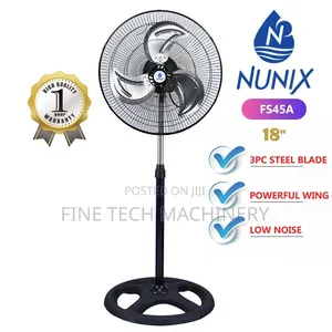 Nunix 18-inch Free Standing Fan with Steel Blades
