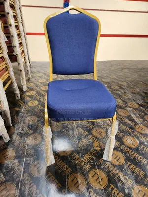 Banquet Chair - Navy Blue with Gold Frame