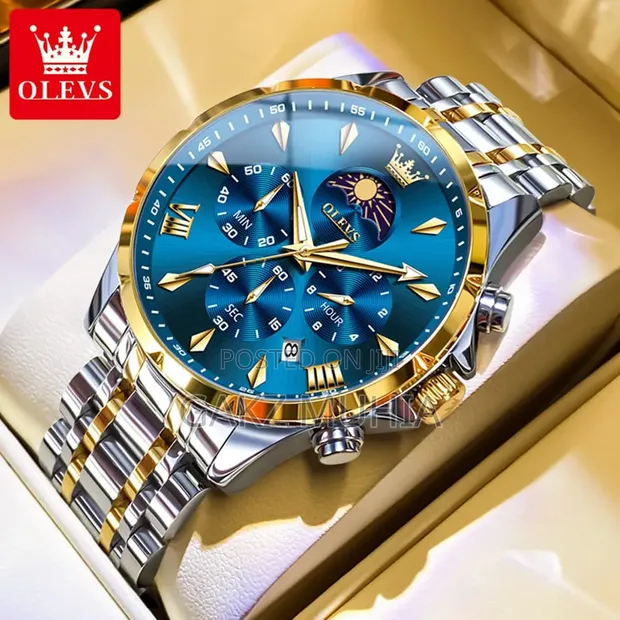 Olevs Chronograph Moon Phase Watch - 1