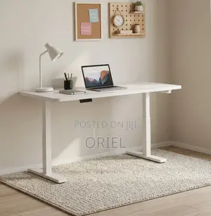 Electric Standing Office Desk - 1400MM Nyeupe Inayoweza Kurekebishwa