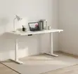 Electric Standing Office Desk - 1400MM Nyeupe Inayoweza Kurekebishwa - 4