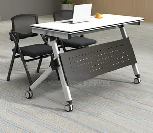 Meza ya Mkutano ya Ergonomic inayokunjwa yenye Magurudumu yanayofungwa