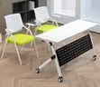 Meza ya Mkutano ya Ergonomic inayokunjwa yenye Magurudumu yanayofungwa - 2