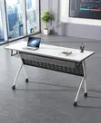 Meza ya Mkutano ya Ergonomic inayokunjwa yenye Magurudumu yanayofungwa - 4