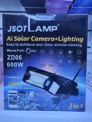 600W Solar Streetlight na Kamera ya Triple Lens