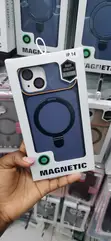 Kava ya Navy Blue ya MagSafe kwa iPhone 14 na Pete ya Kusimama - 2