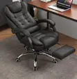 Kiti cha Ofisi cha Ngozi cha Ergonomic chenye Footrest - 2