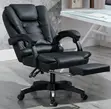 Kiti cha Ofisi cha Ngozi cha Ergonomic chenye Footrest - 5