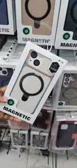 High-Quality Magnetic Case for iPhone 14 with Orange Camera Border - 2