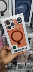 Orange Magnetic Ring Stand Case for iPhone 14 Pro Max - 1