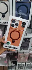 Orange Magnetic Ring Stand Case for iPhone 14 Pro Max - 2