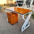 Ofisi ya Meza 1.2m na Kisanduku cha Droo 3 Zinazohamishika - Miguu Nyeupe - 2